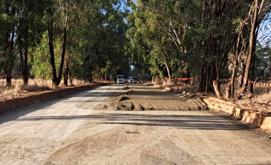 Road widening and upgrade works with traffic control